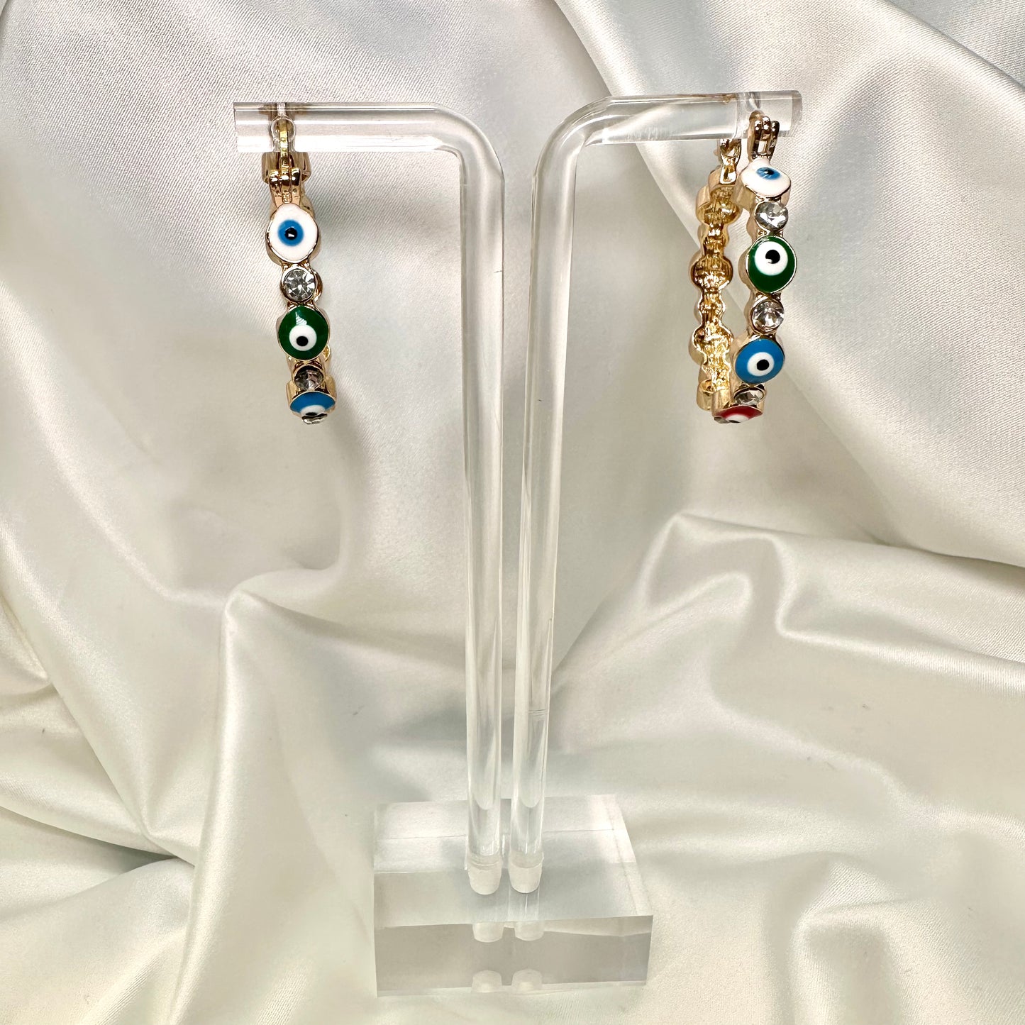 18k Evil Eye Protection hoops