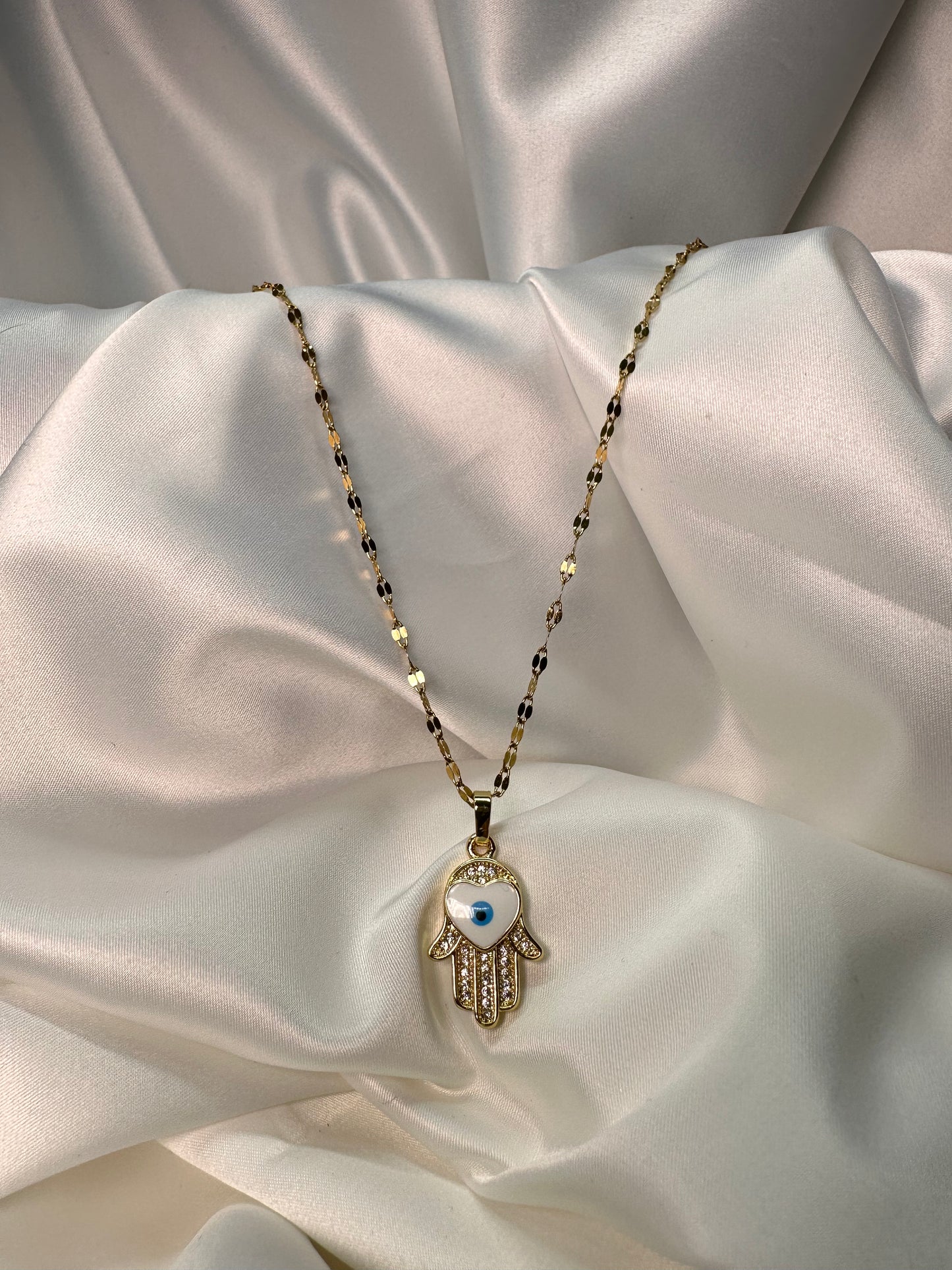 18k Hamsa Protection Necklace