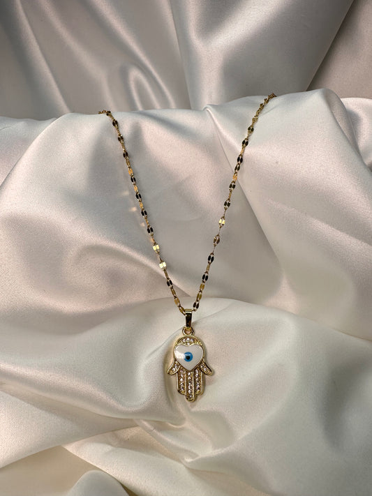 18k Hamsa Protection Necklace